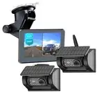 Digital Wireless 5" car monitor 2x solar magnetic reverse backup camera caravan