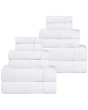 Superior Belmont Zero Twist Cotton Medium Weight Soft Absorbent 12pc Towel Set