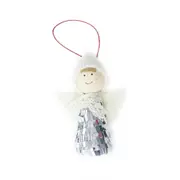4Pcs Christmas Tree Plush Mini Doll Ornament, Specification: Silver Sequin Angel