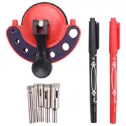 Hole Saw Guide Jig Fixture Hole Saw Vacuum Suction Base with Diamond Drill6601