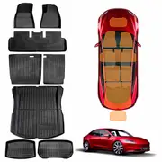 Tesla Model 3 Highland 2023-2025 All-Weather Front Trunk Rear Boot Rear Well Toolbox Floor Mats Interior Boot Liners Set Cover Luggage Tray