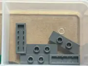 LEGO Parts - Dark Bluish Gray Plate 1 x 3 with 2 Studs - No 34103 - QTY 5