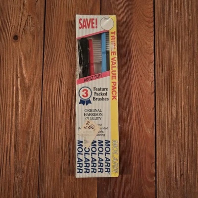 Lot 3 VTG George Harrison Molarr Made In Germany Toothbrushes 4 Row