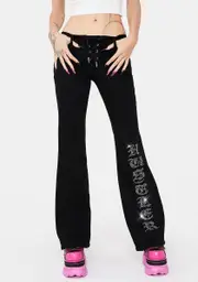 [Dolls Kill X Hustler] Going Down Rhinestone Jeans