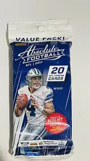 2017 Factory Sealed Panini Absolute Football VALUE PACK 20 Mahomes Rookie?