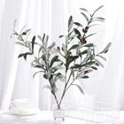 Silk Cloth Floral Materials Artificial Olive Leaf Olive Branch Green Plant