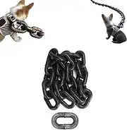 Dog Traction Chain Simulation,Dog Tie Out Cable,Thick Rope Leash Harness,Like Real Iron Chain Dog Leash Traction Belt,Plastic Thick Chain Traction Rope Fun Pet Supplies for Dogs (Black S)