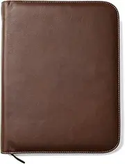 Maruse Leather Portfolio Executive Padfolio, Laptop Sleeve with Zip Closure and Writing Pad, Made in Italy - Brown