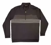 Travis Mathew Sweater Pullover Book Club Black Quarter Zip Gray Mens Size 2XL