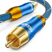 EMK Subwoofer Cable Digital Coaxial/Subwoofer Cable Dual Shielded with Gold Plat