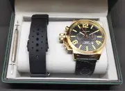 OROLOGIO Monaco Racing Series Men’s Chronography Watch, Gold/Black like NEW
