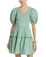 Single Thread Puffed Sleeve Dress