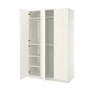 PAX / BERGSBO wardrobe combination, white/white, 150x60x236 cm