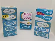 12 Vintage Dove Blue Box Bath & Regular Size White Bar Soap NOS