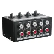 Mini Stereo RCA 4-Channel Passive Mixer Lossless Audio Mixing Console for Studio