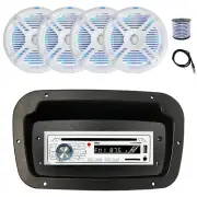 Pyle Marine CD Radio,Adapter,Spa Bezel, Ant,Wire,4x 6.5'' 150W LED White Speaker