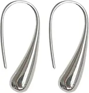[Harlorki] Women Lady's 925 Silver Plated Shiny Teardrop Shape Hook Drop Dangle Earrings Fashion Costume Jewelry for Wedding Party Casual Daily Wear, Small, Copper, No Gemstone