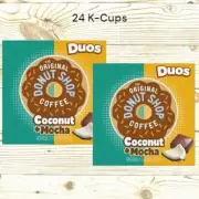 Donut Shop Coffee DUOS COCONUT MOCHA Chocolatey 12 K-Cups Pods (2 Pk) Med Roast