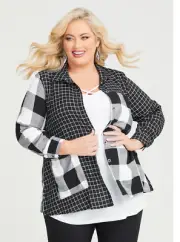 Taking Shape TS Check Natural Shirt Duster 12 14 16 S M L XL BNWT RRP.$149