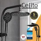 Cefito Shower Head Set Handheld Brass Mixer Taps High Pressure Black 8''/9''