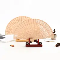 在飛比找蝦皮購物優惠-💕日系女裝專賣💕台中幸福小鋪木質扇子中國風檀香扇古風隨身鏤空