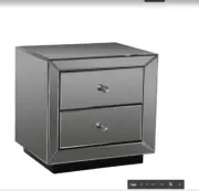 Bedside Tables/Side Table - Mirror Finish (2 drawer)