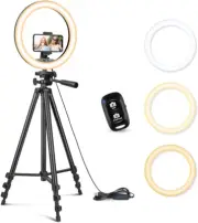 Luz Anular De Trípode Extensible Luces Circulares LED Con Soporte Para Telefono