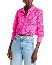 L'Agence Akemi Cropped Button Front Top