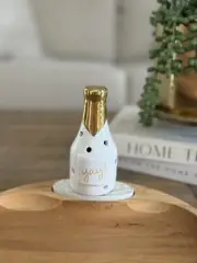 Nora Fleming DUPE Ceramic Light up Champaign Bottle / New Years / Mini / Sitter