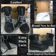 Dr. Martens 1460 Serena Leather Collar Faux Fur Lined Hiker Booties Size 11 BNIB