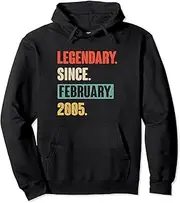 [VidiAmazing] 18 Years Old Vintage 2005 Birthday February 18th Decoration Pullover Hoodie ds212