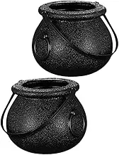 Homoyoyo 2pcs Halloween Candy Cauldron Containers Witch Pot Buckets for Party Supplies for Halloween Decorations and Storage of Sweets and Objects