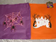 Trick or Treat Halloween Tote Bag Candy Ghosts Spiders Skull Orange Purple NEW!
