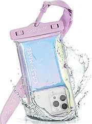 Case-Mate - IP68 Floating Waterproof Phone Case Pouch [Touchscreen Compatible][Fits up to 6.7 inch Phones] - with Lanyard for iPhone 15 Pro Max/ 14 Pro Max/ 13 Pro Max/ 12/ S23 Ultra - Soap Bubble