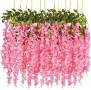 12 Pack Wisteria Flower Vines Garland, 3.75 Feet Artificial Flower Strings, Fake