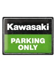 [NOSTALGIC ART] Large Sign Kawasaki Parking Only 30x40cm in Green