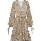 WALTER BAKER Faber Tie-Detailed Leopard-Print Metallic Georgette Dress Sz 8