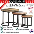 Nesting Side Tables 3 Pcs Wooden Industrial Style Furniture End Coffee Table NEW