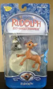 Rudolph Reindeer Light Up Nose Tree Cap Christmas Playing Mantis Memory Lane