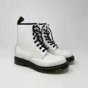Dr. Marten’s 1460 White Smooth Leather w/Black Lace Up Chunky Sole Combat Boots
