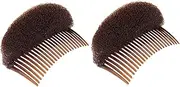 2Pcs Charming Bump It Up Volume Inserts Hair Comb Do Beehive Hair Stick Bun Maker Tool Hair Base Styling Accessories for Women Lady Girl 2.36"x3.35" Brown
