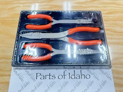 Snap On Tools USA NEW ORANGE 3-Piece Long Nose Pliers Set PL308CF