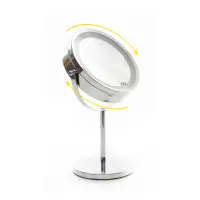 在飛比找momo購物網優惠-【AS生活收納館】雙面放大LED補光桌鏡(化妝鏡 美妝鏡 梳
