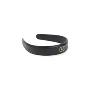[Valentino Garavani] Valentino Garavani-Black Leather Hair Band-Donna OS OS