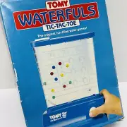 Vintage 1986 TOMY Wonderful WATERFULS TIC-TAC-TOE Water Game Blue OPEN BOX NEW