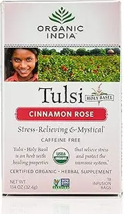 Organic India Cinnamon Rose Tulsi Tea 25 Teabags