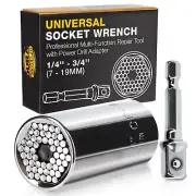 Universal Socket Wrench, 1/4'' - 3/4'' (7-19mm) - Professional Multi-Function...