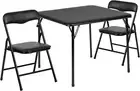 Furniture Kids Black 3 Piece Playing Table Chair Set Foldable for Home & Daycare