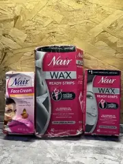 Lot of 3 Hair Remover Wax Ready-Strips. See Details. **Open, Damage Box**