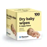 Reynard Dry Baby Wipes & Nappy Liners X 100